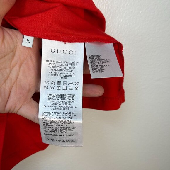 NWT Gucci Kids Logo T-shirt Tiger In Red Size 10 - Picture 9 of 10